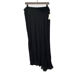 NWT Anthropologie Black Sheer Maxi Skirt XL